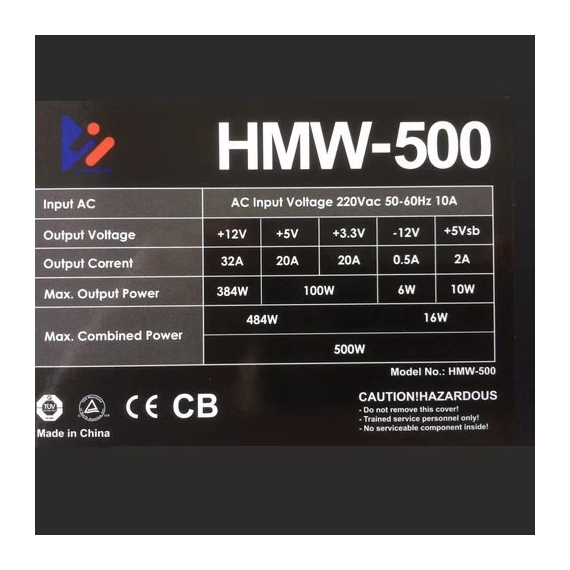 ALIMENTATORE ATX DOMINIUM HMW 500-500 WATT
